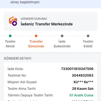Trendyol İadenin Satıcıya Ulaşmaması