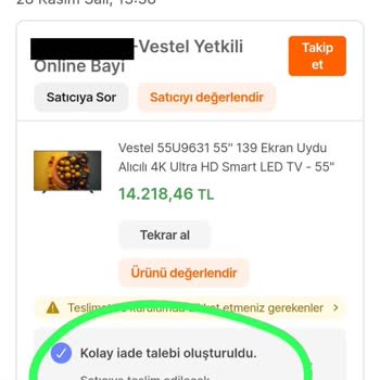 Hepsiburada Vestel TV Kırık Ekran