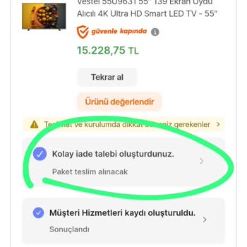 Hepsiburada Vestel TV Kırık Ekran