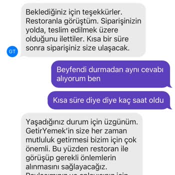 GetirYemek 2 Saat Bekletip 50 Dakika Önceden Teslim Edildi Diyor