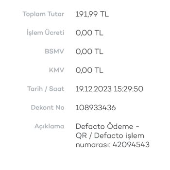 DeFacto Ödeme Alındığı Halde Siparişim Oluşturulmadı Paramı Geri Vermiyorlar