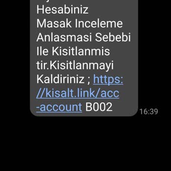 BAŞAK-BİLGİ (sms) Hesabıma Yapılan Şüpheli Erişim Girişimi