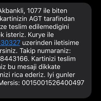 Akbank Kartım Teslim Edilmedi