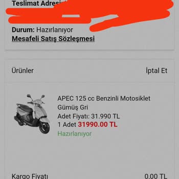 A101 Motorsiklet Satış Evrakları Tarafıma Ulaştırılmadı!