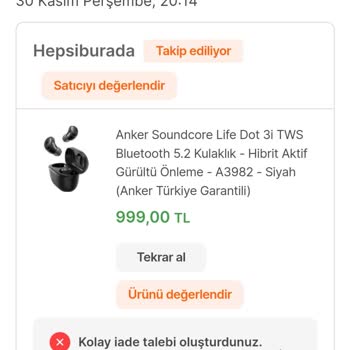 Hepsiburada Satıcısı Kullanılmış Ürün Gönderdi Ve İadeyi Kabul Etmedi