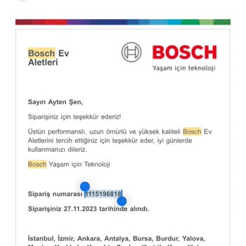 Bosch Satın Aldığım Ürünümü Göndermiyor