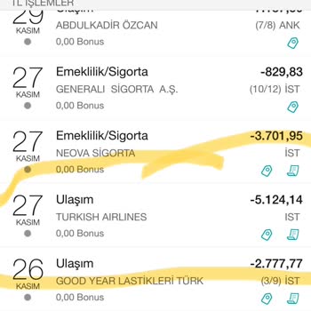 Türk Hava Yolları Ekstre Bagaj