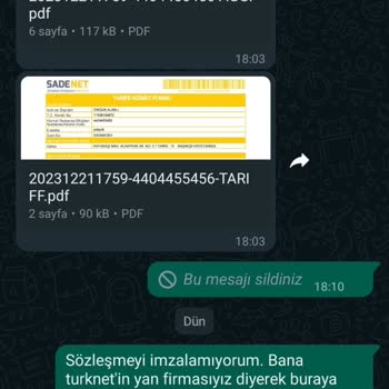 Sadenet İnternet Aboneliğinde Yanıltıcı İşlemler!