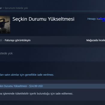 Steam'de Oyun Paketi İade Sorunu