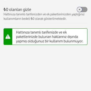 Vodafone Kullanım Detayı İstiyorum