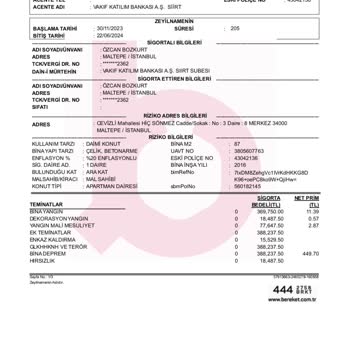 Bereket Sigorta Sigorta Poliçe Değişikliği Şoku!