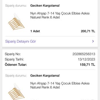 N11'deki Askı Dünyası Mağazasının Ürünü Göndermemesi