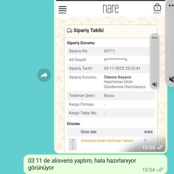 Nare Giyim Sipariş Gecikmesi, Geri Dönüş Sağlanamaması