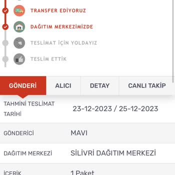 Kargomsende Silivri Dağıtım Merkezi Teslimat Yapmıyor