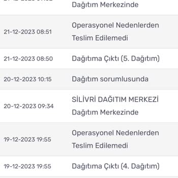 Kargomsende Silivri Dağıtım Merkezi Teslimat Yapmıyor
