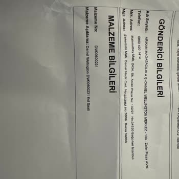 Daniel Wellington Eksik Ürün Teslimatı