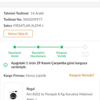 Horoz Lojistik Firması Ürünü Getirmiyor