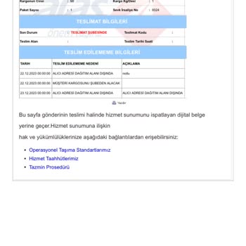 Aras Kargo Kargom Eve Gelmiyor