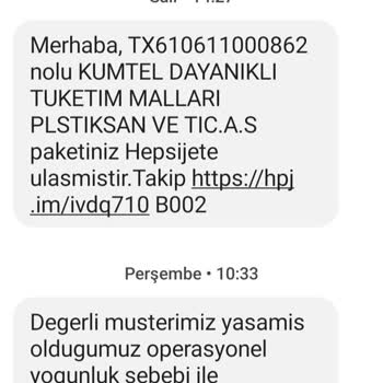 hepsiJET Kargom Teslim Edilmeden İade Edildi