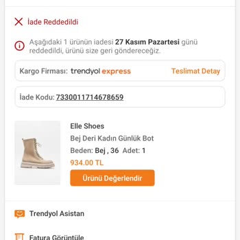 Trendyol Ücret İade Talebi