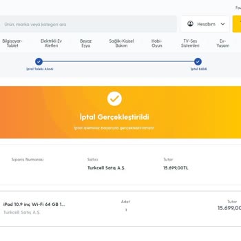 Turkcell Pasaj Siparişimi İptal Edip Ürün Fiyatını Yükselttiler