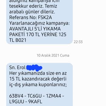 Arabamiyika.com Yıkama Paketi İle Alınan Kuponların Silinmesi