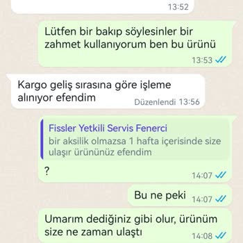 Fissler Fenerci Servis Çalışmıyor Hakaret Ediyor