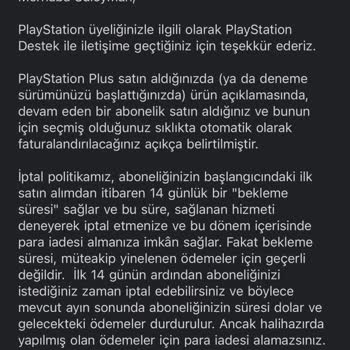 PlayStation Plus Para İadesi