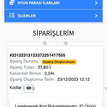 Vatangame.com Mobile Legends Elmasım Sipariş Oluşturuluyor Aşamasında Kaldı