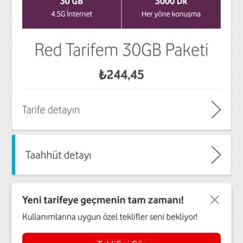 Vodafone Faturalıya Geçiş Yüksek Fiyat
