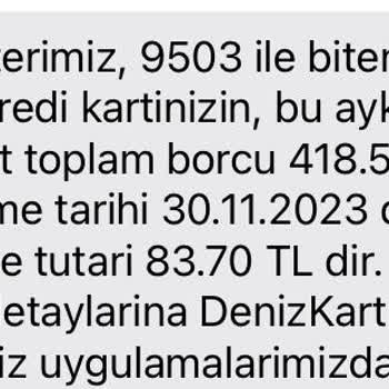 Denizbank Kullanılmayan Kredi Kartını Borçlandırması