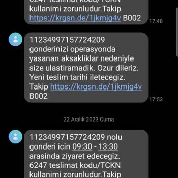 Kargomsende Siparişin Teslim Edilememesi!