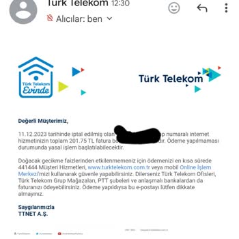 Türk Telekom Ev İnterneti İptaline Rağmen Ücretlendirme Sorunu