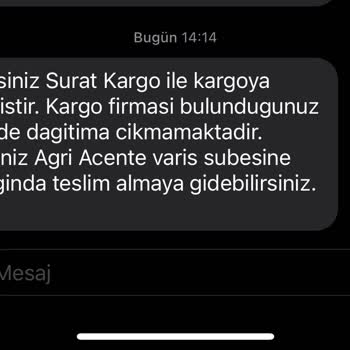 Sürat Kargo Ağrı Şubesi Dağıtım Yapmamaya Devam Ediyor