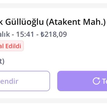 GetirYemek Teslim Edilmeyen Siparişin Ödemesini Alması