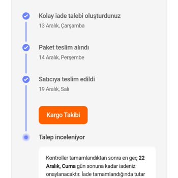 Hepsiburada Bitmeyen İade Süreci