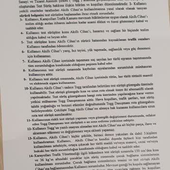 Togg Satış Görevlisi Ve Test Sürüşü Taahhütnamesi
