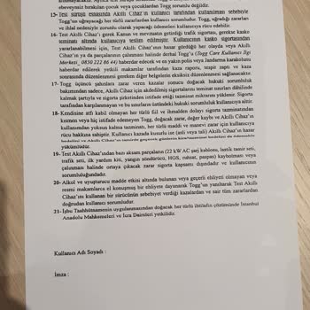 Togg Satış Görevlisi Ve Test Sürüşü Taahhütnamesi