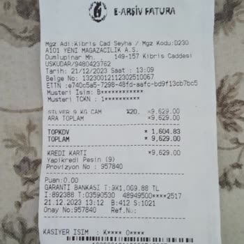 A101 Bilgimiz Dışında Yapılan Ödeme Şekli