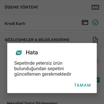 Watsons Sepetinizde Eksik Ürün Var Diye Hata Veriyor