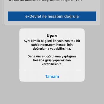 Sahibinden.com E Devlet Doğrulama Hatası