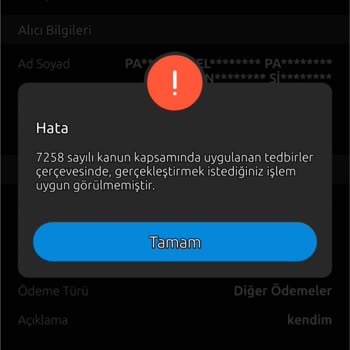 7258 Yapı Kredi Bankası Müşteri Kısıtlaması.