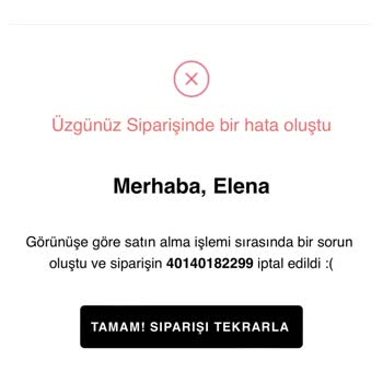 Moka Siparişim İptal Edildi, Para İade Edilmedi