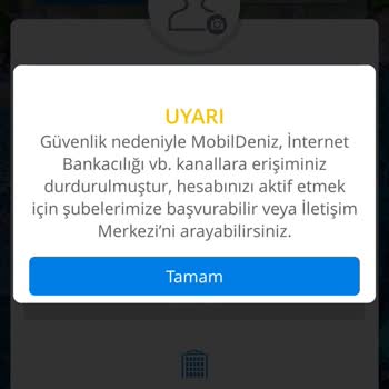 Denizbank Mobil Bankacılık Bloke