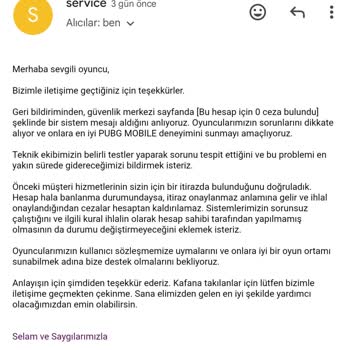 PUBG (Pubgmobile.com) Haksız Ban Kanıtlarım Olmasına Rağmen Kaldırmamak