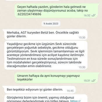 AGT Kurye (aynigunteslim.com) Gönderim Teslim Edilmiyor