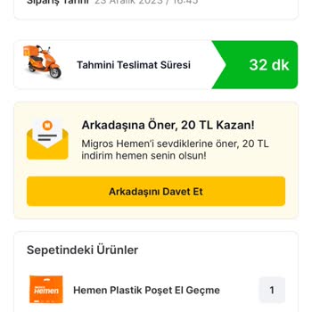 Mersin Tarsus Migros Hemen Online Sipariş Pişmanlıktır