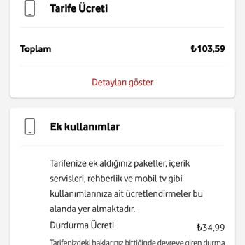 Vodafone Fatura Sorunu Fazla Ücret