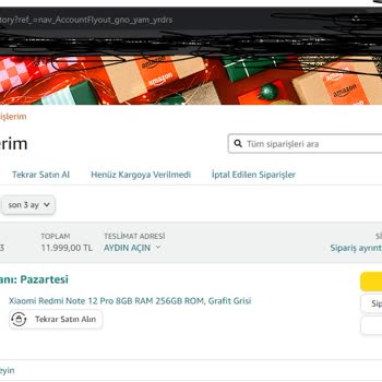 Amazon Mobilde Sipariş Vermek