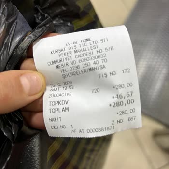 EV-GE Home Fiş Kesmiyorlar İstediğim İçin Kesildi